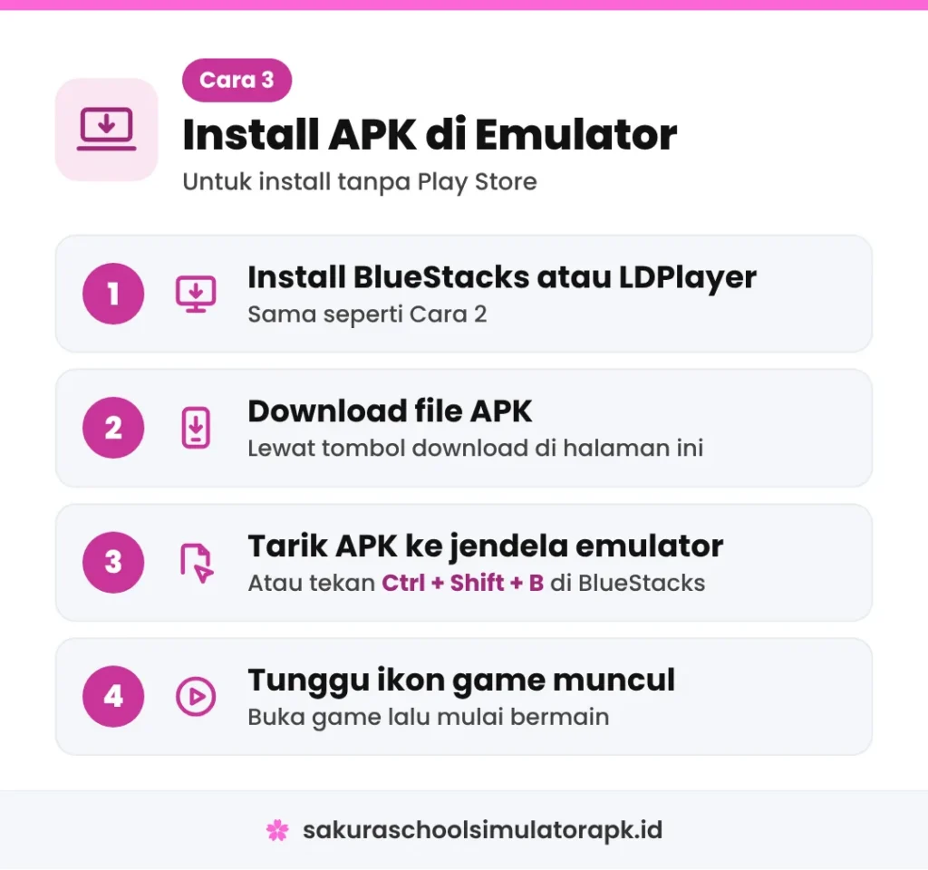 Langkah install file APK di emulator